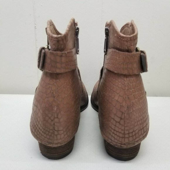 Donald J Pliner 11M Boots DALIS Leather Ankle Booties Western Cowboy Snakeskin - Picture 4 of 9